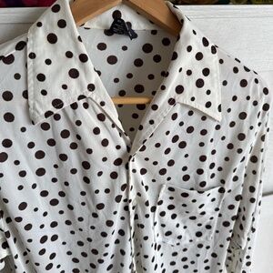 70's Vintage Polka Dot Collared Shirt